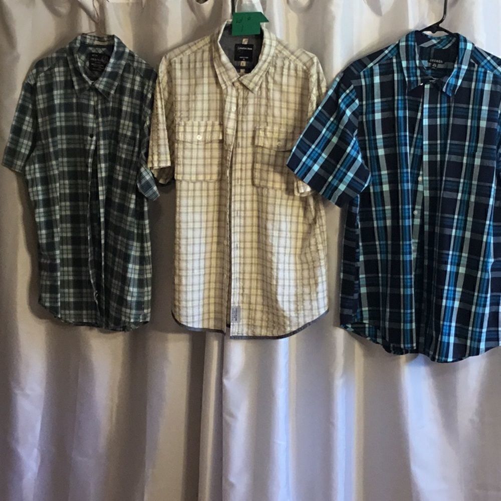 #1 Lot of 3 plaid short sleeved shirts in x large